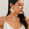 Wholesale Jewelry Highend Hollow Ginkgo Leaf Flower Metal Earrings Copper Electroplating For Women