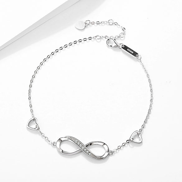 Wholesale Jewelry Highend Sense Silver 925 Sterling Infinite Love Bracelet With Styling Letters Numbers Text And Diamond Design