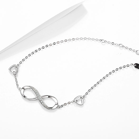 Wholesale Jewelry Highend Sense Silver 925 Sterling Infinite Love Bracelet With Styling Letters Numbers Text And Diamond Design