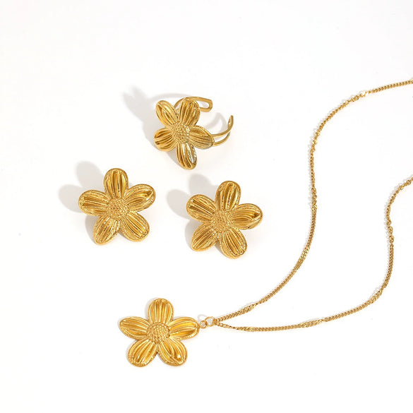 Wholesale Jewelry Highend Stainless Steel And Titanium Steel Flower Jewelry With Electroplating For Women