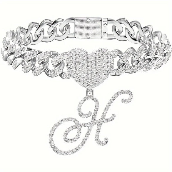 1PC Wholesale Jewelry Customized Hip-Hop Silver Full Diamond Name Letters Foot Chain Jewelry Women Luxurious Rock Personal Initials Letter Alloy Rhinestones Inlay Anklet Gold Jewelry