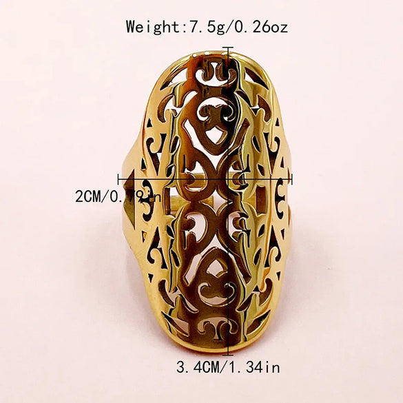 Wholesale Jewelry Hip-Hop Preppy Style Simple Style Triangle Heart Shape Ginkgo Leaf 304 Stainless Steel 14K Gold Plated Enamel Plating Hollow Out Rings