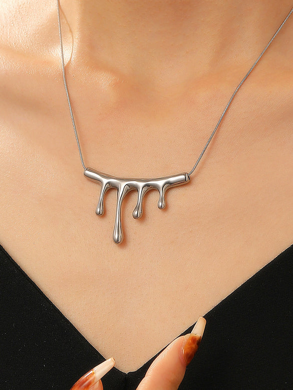 Wholesale Jewelry Hip Hop Punk Rivet Cross Pendant Necklace Alloy Stainless Steel Geometric Electroplating Unisex