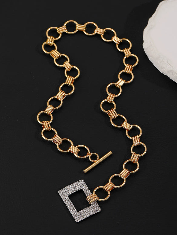Wholesale Jewelry Hip Hop Punk Rivet Cross Pendant Necklace Alloy Stainless Steel Geometric Electroplating Unisex
