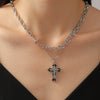 Wholesale Jewelry Hip Hop Punk Rivet Cross Pendant Necklace Alloy Stainless Steel Geometric Electroplating Unisex