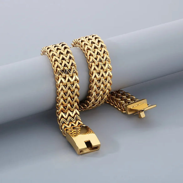Wholesale Jewelry Hip-Hop Simple Style Geometric Solid Color 304 Stainless Steel 18K Gold Plated Necklace