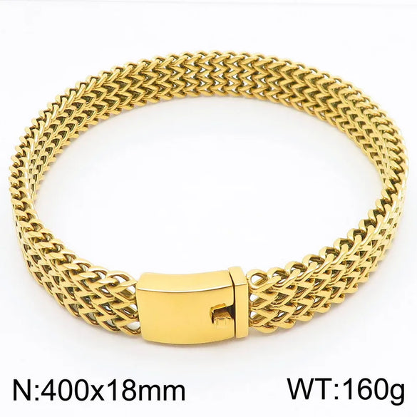 Wholesale Jewelry Hip-Hop Simple Style Geometric Solid Color 304 Stainless Steel 18K Gold Plated Necklace