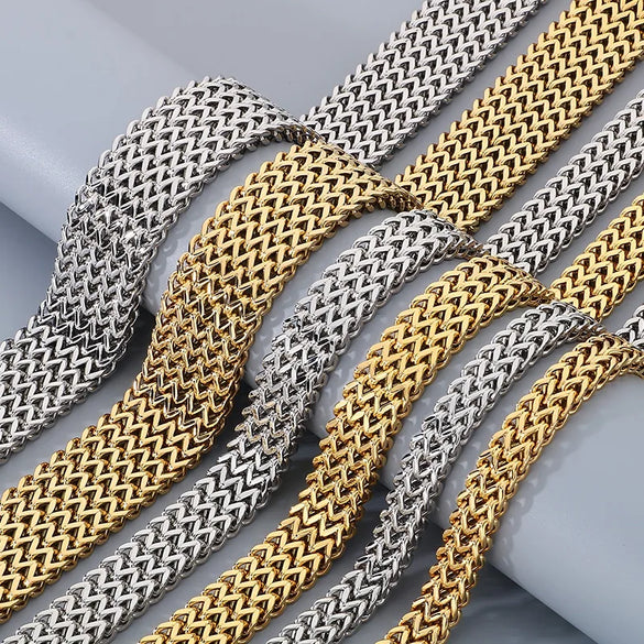 Wholesale Jewelry Hip-Hop Simple Style Geometric Solid Color 304 Stainless Steel 18K Gold Plated Necklace