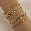 Wholesale Jewelry Hip Hop Snake Bone Chain Bar Bracelet Alloy Geometric Electroplating For Women