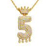 Wholesale Jewelry Hip Hop Style Copper Inlaid Zircon Letter And Number Pendant Necklace With Electroplating