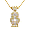 Wholesale Jewelry Hip Hop Style Copper Inlaid Zircon Letter And Number Pendant Necklace With Electroplating