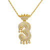 Wholesale Jewelry Hip Hop Style Copper Inlaid Zircon Letter And Number Pendant Necklace With Electroplating