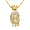 Wholesale Jewelry Hip Hop Style Copper Inlaid Zircon Letter And Number Pendant Necklace With Electroplating