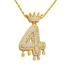Wholesale Jewelry Hip Hop Style Copper Inlaid Zircon Letter And Number Pendant Necklace With Electroplating