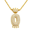 Wholesale Jewelry Hip Hop Style Copper Inlaid Zircon Letter And Number Pendant Necklace With Electroplating