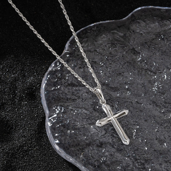 Wholesale Jewelry Hip Hop Style Cross 925 Silver Electroplated Necklace