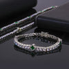 Wholesale Jewelry Hip Hop Style Fourleaf Clover Copper Zirconia Tennis Chain Necklace And Bracelet