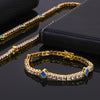 Wholesale Jewelry Hip Hop Style Fourleaf Clover Copper Zirconia Tennis Chain Necklace And Bracelet