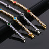 Wholesale Jewelry Hip Hop Style Fourleaf Clover Copper Zirconia Tennis Chain Necklace And Bracelet