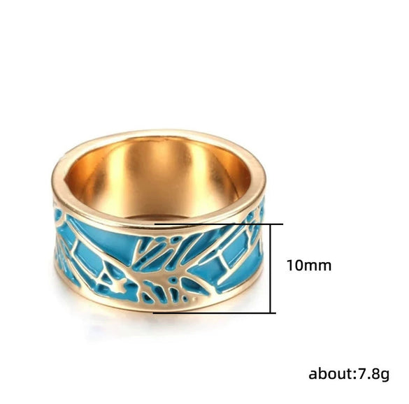 Wholesale Jewelry Hip Hop Style Geometric Copper Ring With Epoxy Process