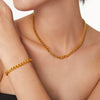 Wholesale Jewelry Hip Hop Style Geometric Copper 316L Stainless Steel Electroplated Chain Design Niche Unisex
