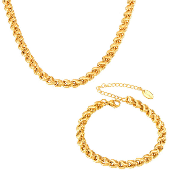 Wholesale Jewelry Hip Hop Style Geometric Copper 316L Stainless Steel Electroplated Chain Design Niche Unisex
