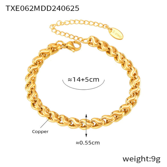 Wholesale Jewelry Hip Hop Style Geometric Copper 316L Stainless Steel Electroplated Chain Design Niche Unisex