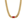 Wholesale Jewelry Hip Hop Style Stainless Steel Cuban Chain Rectangular Zircon Electroplated Geometric Clavicle Necklace For Women