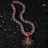 Wholesale Jewelry Hip Hop Style Zinc Alloy Spider Pendant Cuban Chain Necklace