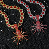 Wholesale Jewelry Hip Hop Style Zinc Alloy Spider Pendant Cuban Chain Necklace