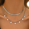 Wholesale Jewelry Hip-Hop Vintage Style Butterfly 201 Stainless Steel Double Layer Necklaces