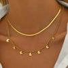 Wholesale Jewelry Hip-Hop Vintage Style Butterfly 201 Stainless Steel Double Layer Necklaces