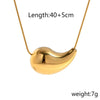 Wholesale Jewelry Hip-Hop Water Droplets 304 Stainless Steel Gold Plated Plating Pendant Necklace