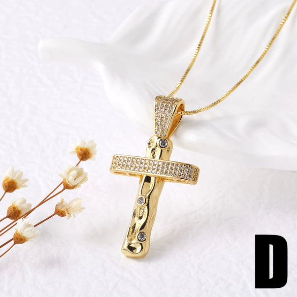 Wholesale Jewelry Hiphop Geometric Copper Goldplated Pendant Necklace