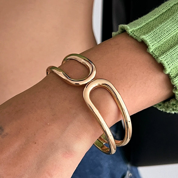 Wholesale Jewelry Hiphop Geometric Irregular Alloy Electroplated Bracelet