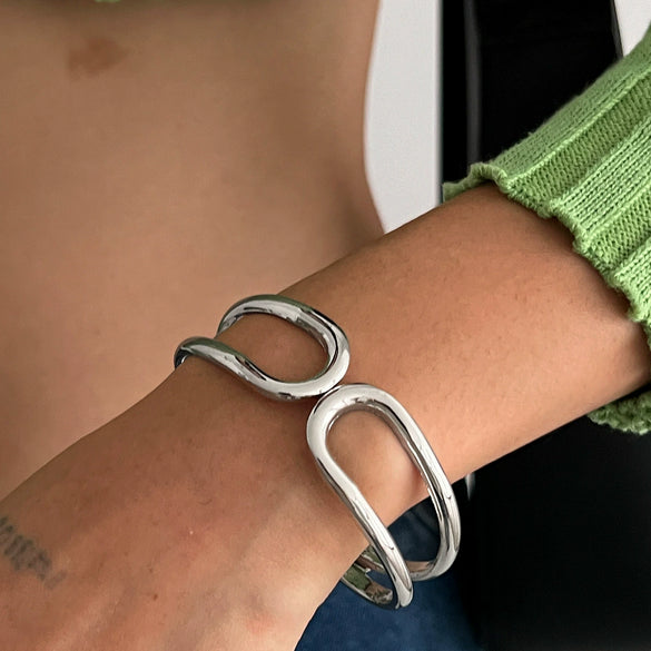 Wholesale Jewelry Hiphop Geometric Irregular Alloy Electroplated Bracelet