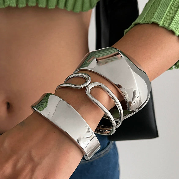 Wholesale Jewelry Hiphop Geometric Irregular Alloy Electroplated Bracelet