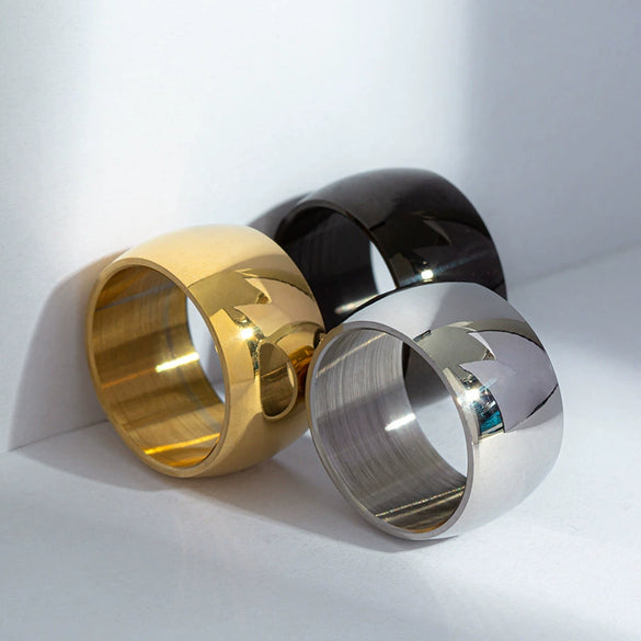 Wholesale Jewelry Hiphop Punk Style Titanium Steel Geometric Ring Electroplated