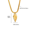 Wholesale Jewelry Hiphop Retro Fashion Heartshaped Stainless Steel 18K Electroplated Clavicle Chain Pendant