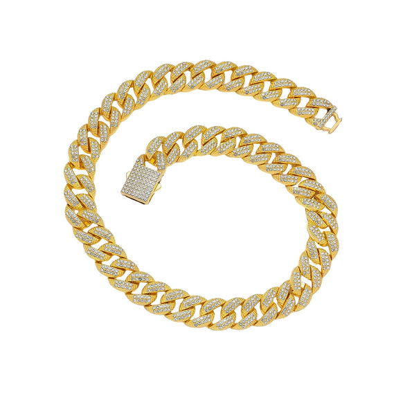 Wholesale Jewelry Hiphop Style Alloy Necklace With Geometric Pattern And Diamond Design