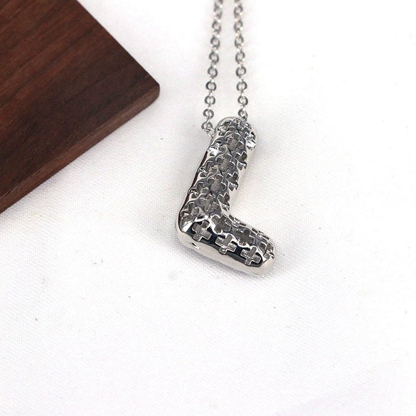 Wholesale Jewelry Hiphop Style Copper Alloy Cross Pendant Water Wave Chain Necklace With Letter Pattern And Electroplating Process