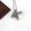 Wholesale Jewelry Hiphop Style Copper Alloy Cross Pendant Water Wave Chain Necklace With Letter Pattern And Electroplating Process