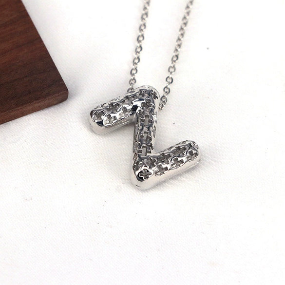 Wholesale Jewelry Hiphop Style Copper Alloy Cross Pendant Water Wave Chain Necklace With Letter Pattern And Electroplating Process