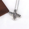 Wholesale Jewelry Hiphop Style Copper Alloy Cross Pendant Water Wave Chain Necklace With Letter Pattern And Electroplating Process