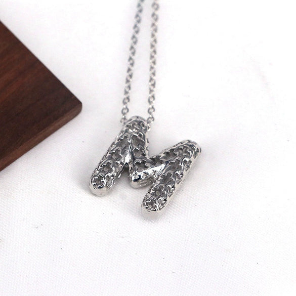 Wholesale Jewelry Hiphop Style Copper Alloy Cross Pendant Water Wave Chain Necklace With Letter Pattern And Electroplating Process