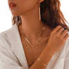 Wholesale Jewelry Hiphop Style Copper Snake Bone Chain Geometric Vshaped Necklace Earrings Electroplated