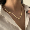 Wholesale Jewelry Hiphop Style Copper Snake Bone Chain Geometric Vshaped Necklace Earrings Electroplated