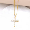 Wholesale Jewelry Hiphop Style Cross Pendant Necklace Copper Goldplated Box Chain