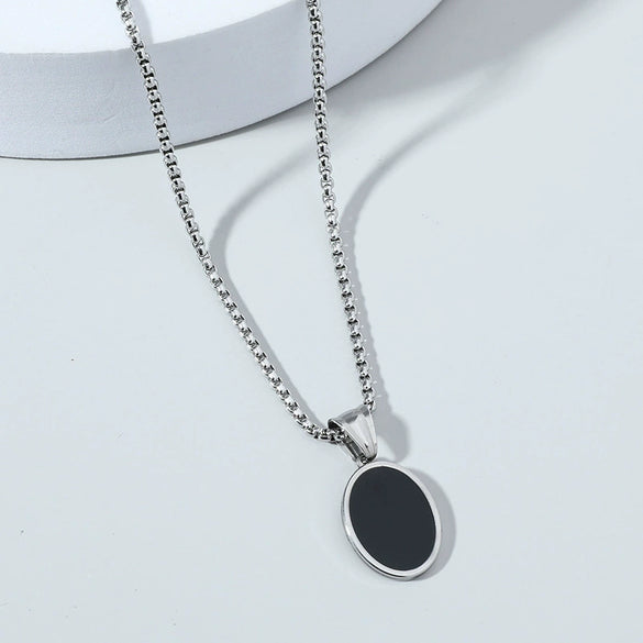 Wholesale Jewelry Hiphop Style Geometric Alloy Pendant Doublelayer Square Pearl Chain Necklace Electroplated