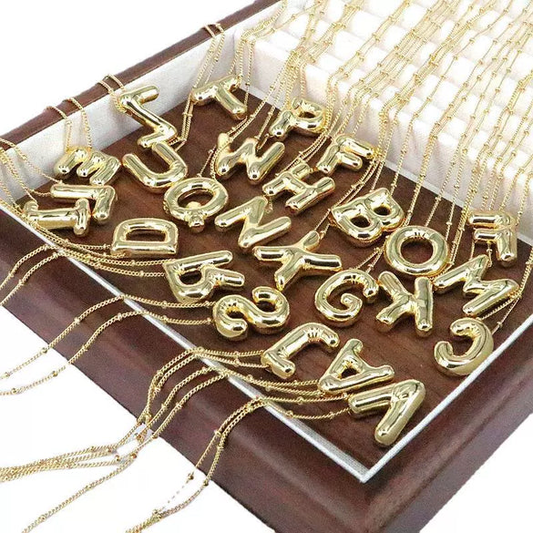 Wholesale Jewelry Hiphop Style Letter Copper And Alloy Pendant Necklace With Snake Bone Chain Electroplating